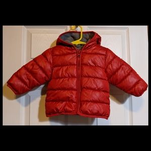 Red Old Navy Puffer Jacket 6-12mo